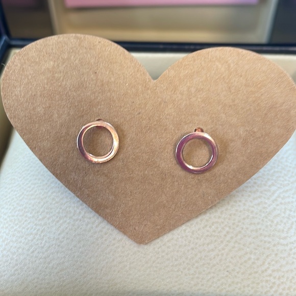 Minimalist 14k gold plated sterling silver earrings EUC - Picture 2 of 3